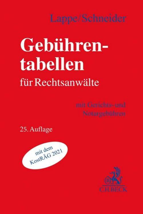 Gebührentabellen Für Rechtsanwälte Friedrich Lappe