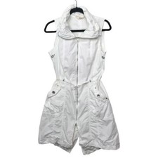 Miss Etam White Zip Sleeveless Jacket Size Eu 38