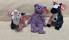 TY 2000 beanie Baby USA Bundle Righty 2000 Lefty 2000 And USA