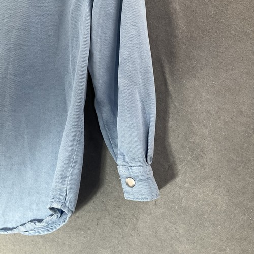 Zara Boys Sz 8 Light Blue Chambray Button Up Dress Shirt Cotton - Picture 3 of 11