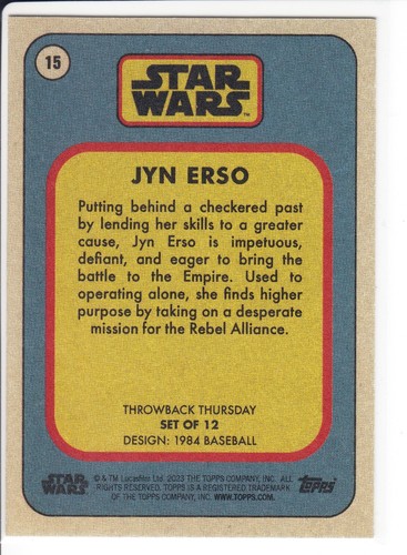 2023-2024 Topps Star Wars Throwback Thursday You Pick - Imagen 38 de 158