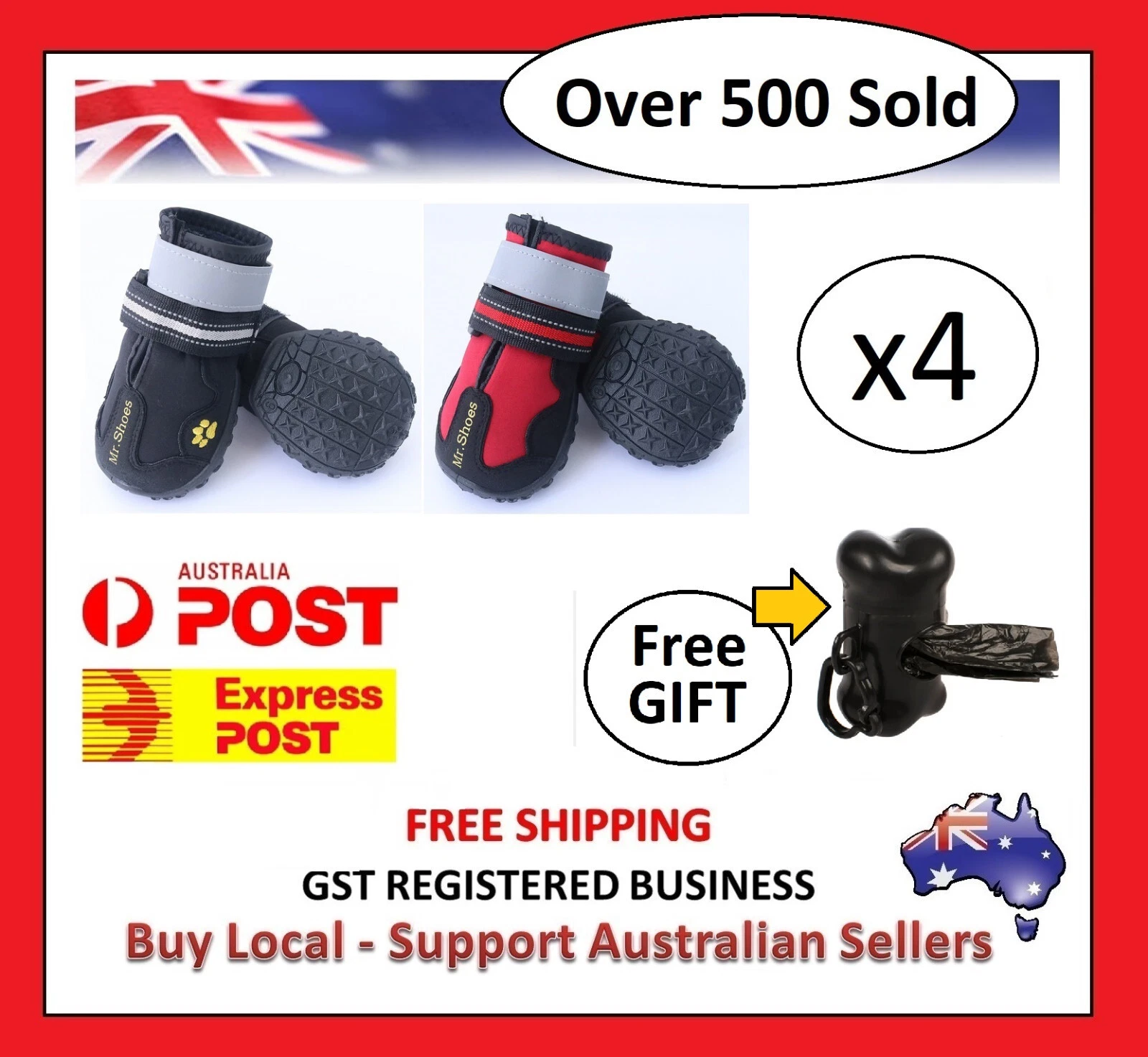 Mr Shoes - Pet Dog Cat Puppy Cat Shoes Boots Waterproof Anti-Slip Paw Protector