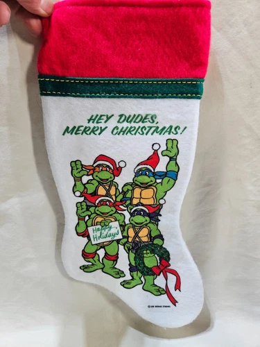 1990 TMNT Hey Dudes Christmas Stocking All 4 Turtles 1990 Mirage Studios UNUSED