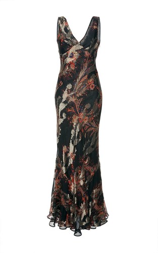 ETRO Runway Paisley Metallic Long Dress IT40 - Picture 11 of 13