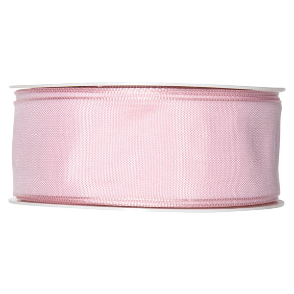 Fabric ribbon satin 40mm full 25m roll Pale Pink