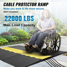 VEVOR Rubber Cable Guard, 5-Channel, 22000 lbs per Axle Load Capacity, Durable C
