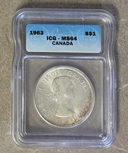 1963 Canada Silver Dollar $1 - ICG MS64.  A2