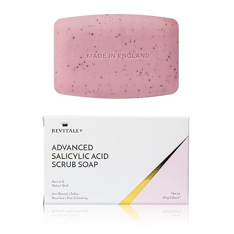 Exfoliating Anti-Blemish Skin Scrub Cleansing Soap Bar w/ Salicylic Acid (80g)