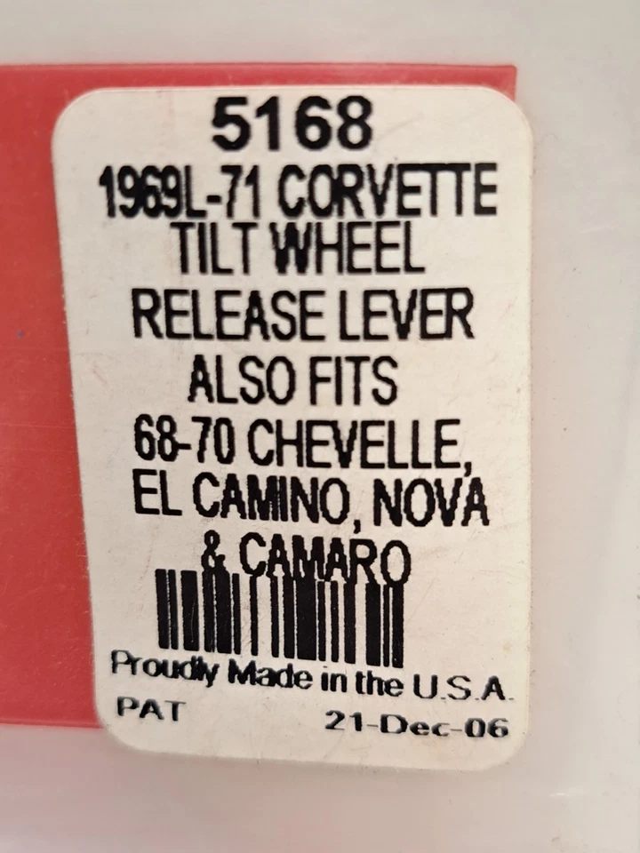 Tilt Steering Wheel Release Lever 1968 1969 1970 Impala Corvette Chevelle Nova — 第 2/4 张图片