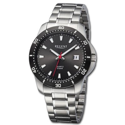 Regent Herren Armbanduhr Analog Metallarmband silber URBA755