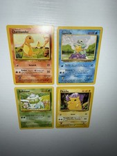 Pokémon Base Set Charmander Squirtle Bulbasaur Pikachu Starters WOTC LP