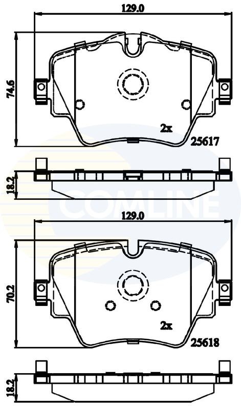 Front COMLINE CBP02319 Brake Pad Set, disc brake for BMW,MINI,TOYOTA - Image 3