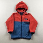 Patagonia Jacket Fleece Micro-D Snap-T Baby 12-18 Months Red Blue Full Zip 60155