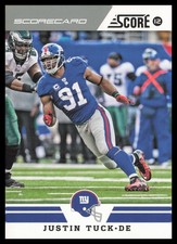 2012 Score #37 Justin Tuck New York Giants Football Card