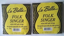 2-Pack La Bella 830 Folk/Classical Guitar Strings Black Nylon, Golden Alloy