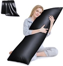 Body Pillow with Satin Pillowcase Cooling Body Pillows for Adults Long Pillow...