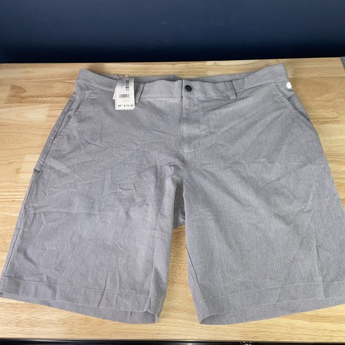 Adidas Crosshatch GOLF 38" Shorts GREY THREE WHITE HA6225 Nwt - 第 1/11 張圖片