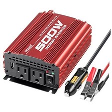Car Power Inverter DC 12V to AC 110V with 2AC outlets and 2A USB Port 500W