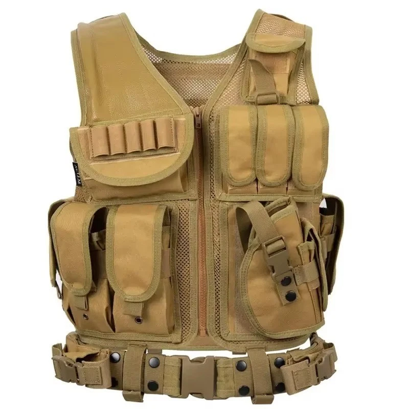 Тактический сетчатый жилет и дышащие чехлы Molle фиксированные универсальный регулируемый крой - Изображение 2 из 4