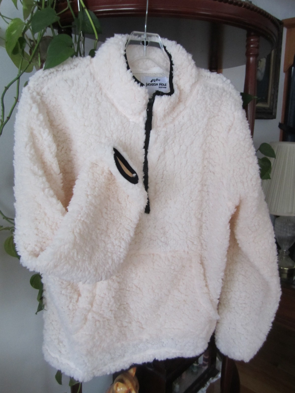 Jackson Hole Outerwear Womens Jacket  Sherpa 1/4 Zip Pockets m oFF WHITE TOP