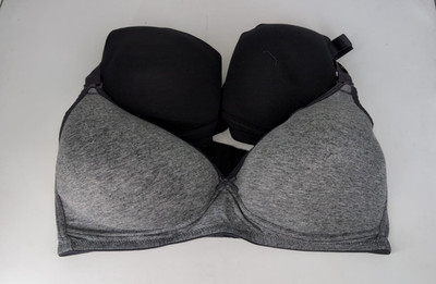 H&M Mama gepolsterte Still-BHs 2 Stück schwarz/grau UK 38D LN062 KK 13