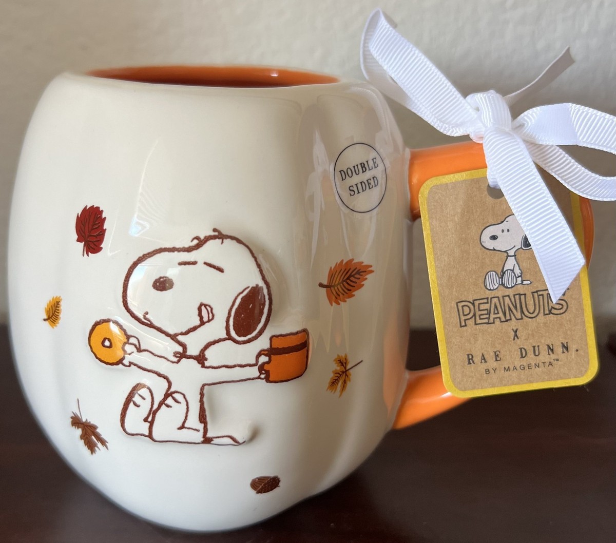 Peanuts x Rae Dunn Snoopy Pumpkin Spice 21 oz Double Sided Pumpkin
