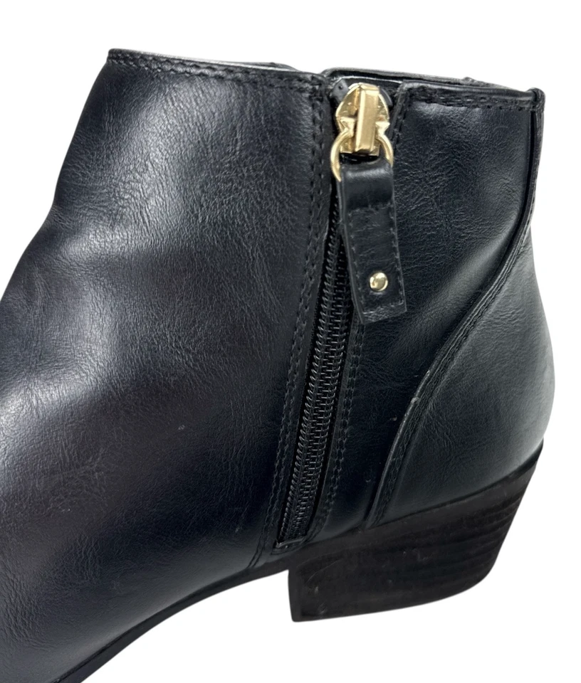 Dr Scholl's American Lifestyle Beckoned Negro Botines Mujer 8M Cuero Cremallera Foto 4 de 4