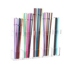 Straw Holder for Cabinet Door, Reusable Tumbler Straw 1 pack Transparent