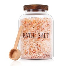 74 oz Glass Bath Salts Jar,Bath Salt Container with Lid and Scoop,Bathroom