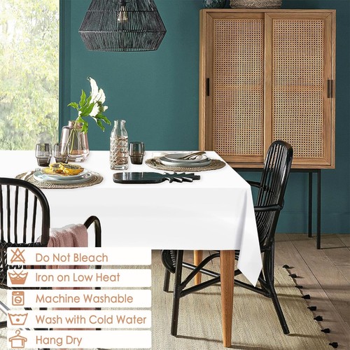 10 Pack White Table Cloth Rectangle Table 60x102 Inch,Polyester Tablecloths f... - Picture 4 of 8