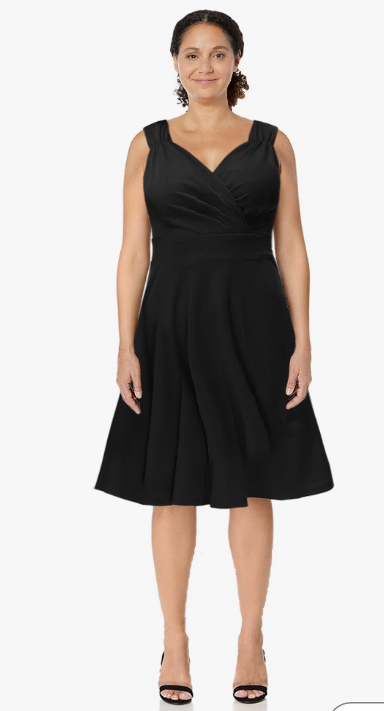 GRACE KARIN Black Sleeveless Wrap V-Neck A-Line Party Dress Size 2XL