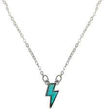 EVKILKJS Western Turquoise Pendant Necklace Lightning Bolt Turquoise Necklace fo