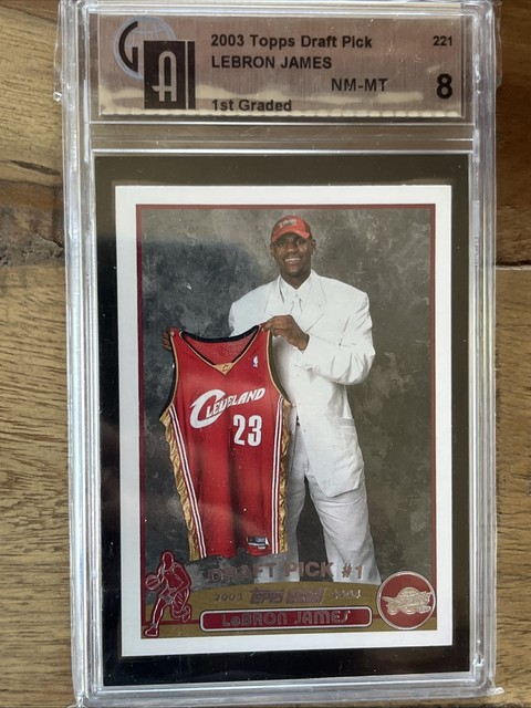 2003 Topps Rookie Card Draft Pick #1 LeBron James Cavaliers GA 8 No.221 1st Grad