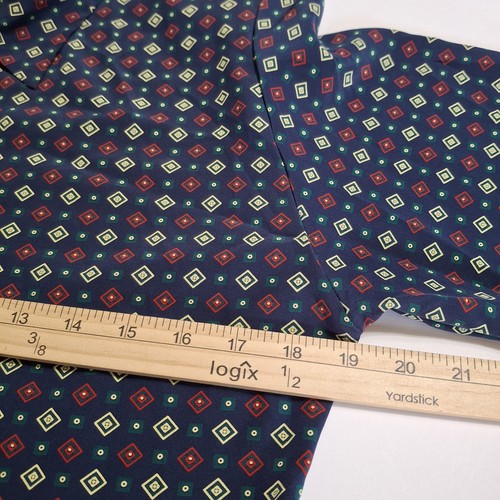 Pendleton Size 8 Blouse Vintage Button Accent Collar Blue Geometric Made In USA - Picture 12 of 14