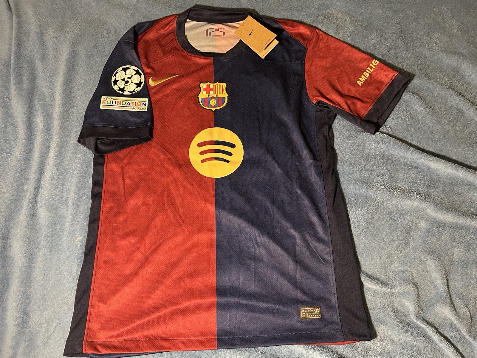 Barcelona Futbol Soccer Jersey Champions Lamine Yamal #19 2024 2025 Sz  X-Large