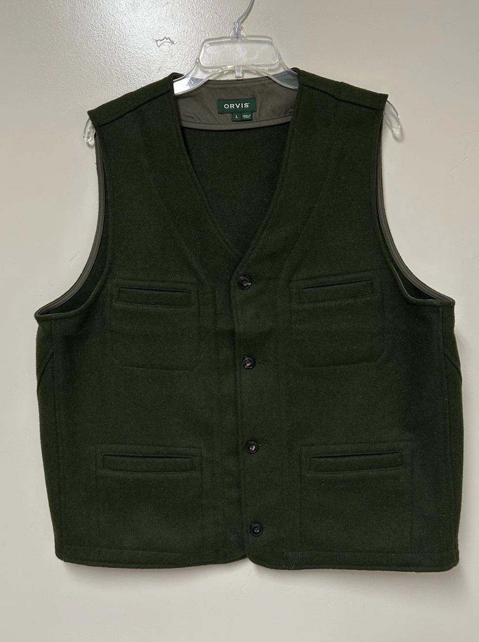 Orvis Mackinaw Vest Mens Large 100% Wool Button Up Hiking Outdoors Felted Green
Opens in a new windo