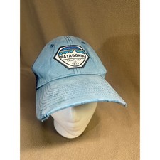 Patagonia Trucker Hat Light Blue Navy California 1973 Patch Mesh Snapback Cap