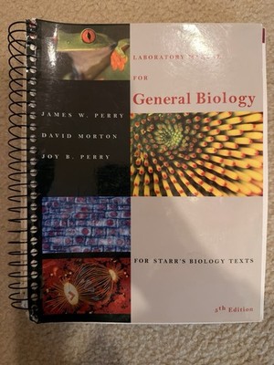 Laboratory Manual for General Biology 5th Ed Perry Brooks/Cole Spiral   Used