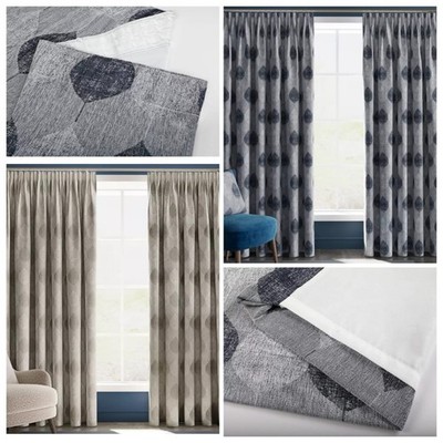 Luxus Gefütterter Jacquard Paar Vorhang Fertig Bleistiftfaltenvorhang