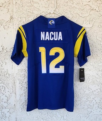 YOUTH LA RAMS Customized Puka Nacua #12 Jersey Stitched Size Small (8)  NWT