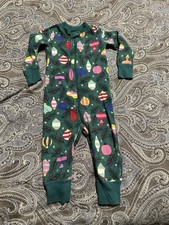 Hanna Andersson Christmas Pajamas One Piece Boys Girls Long Johns Size 75 12-18M