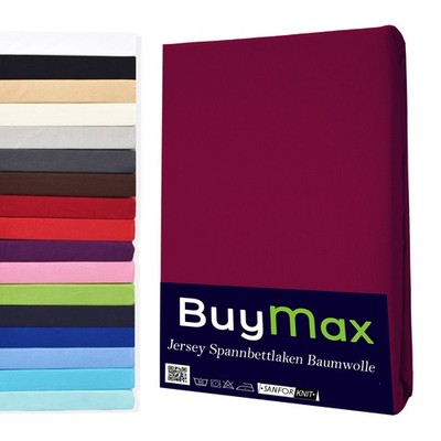 Spannbettlaken 100% Baumwolle Jersey Spannbetttuch Laken Bettlaken von BUYMAX
