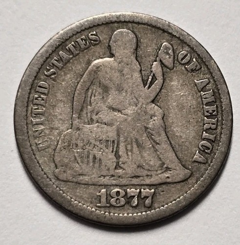 1877-CC Carson City Seated Liberty Dime VG