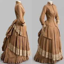 1887s Edwardian Afternoon Dress Victorian Bustle Duchess Ball Gown Masquerade