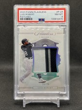2020 Panini Flawless Luis Robert Rookie RC Patch /25 White Sox Mets PSA 8