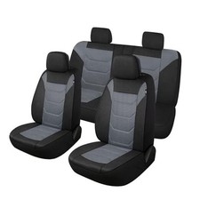 3D Air Mesh Car Seat Covers Washable and Breathable Premium Full Set Black/Gray