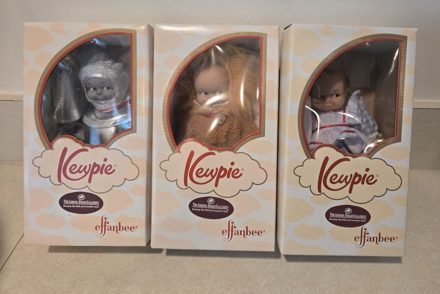 2001-2002 Effanbee Kewpie Wizard of Oz  three 8” Dolls  New In Boxes & COA's