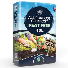 Pelle & Sol 40L Peat Free Compost - Bio Wood Fibe Enriched Seaweed Volcanic Dust 0.27 per litre
