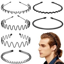 Metal Headband, Zigzag Wire with Teeth, Non-Slip Adjustable