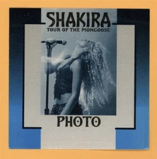 Shakira 2001 Tour of The Mongoose Concert PHOTO Backstage Pass